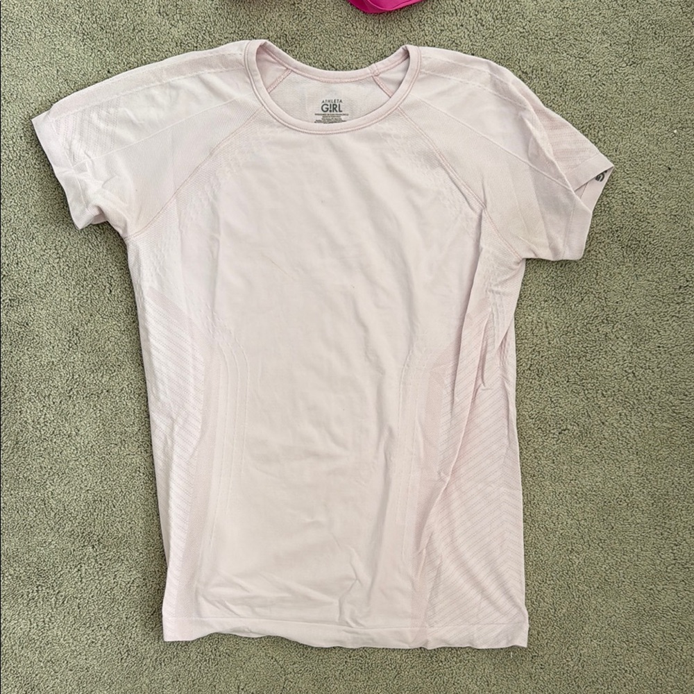 Athleta Light Pink Short Sleeve Tee